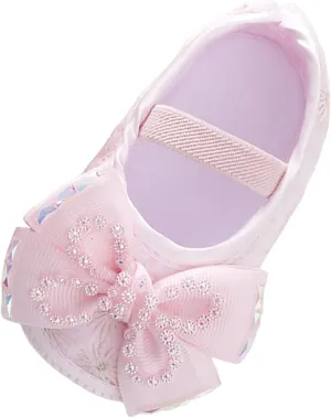 0 to 18 Months Baby Toddler First Walking Non-Skid Shoes Fashion Soft Sole Pearl Dress Flower Princess Shoes