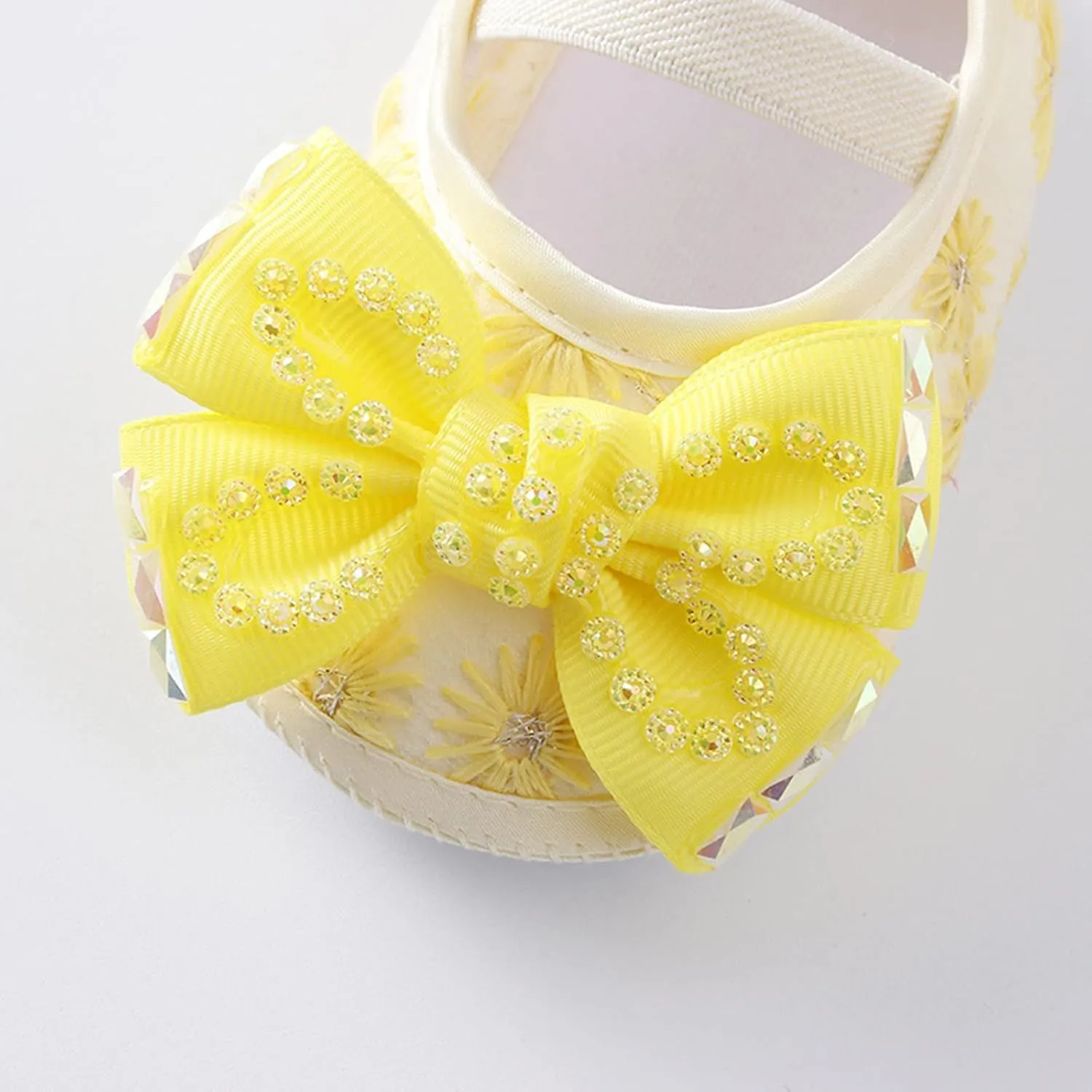 0 to 18 Months Baby Toddler First Walking Non-Skid Shoes Fashion Soft Sole Pearl Dress Flower Princess Shoes