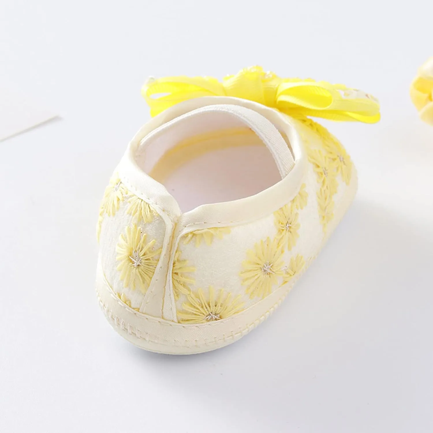 0 to 18 Months Baby Toddler First Walking Non-Skid Shoes Fashion Soft Sole Pearl Dress Flower Princess Shoes