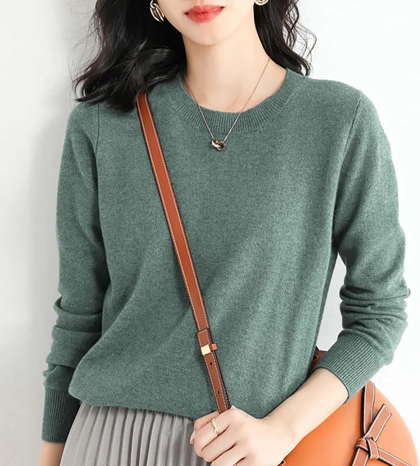 2024 New Cashmere Sweaters for Women Mock Neck Soft Long Sleeve Pullover Sweater Classic Fall/Winter Sweater Tops