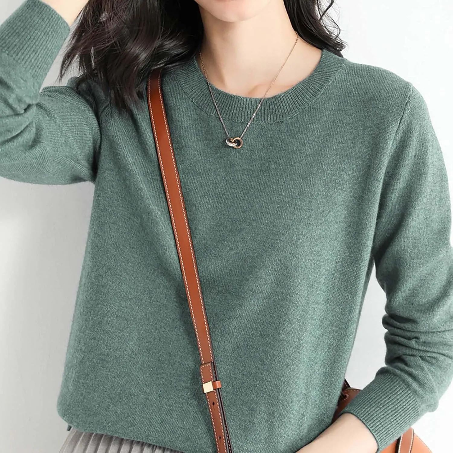 2024 New Cashmere Sweaters for Women Mock Neck Soft Long Sleeve Pullover Sweater Classic Fall/Winter Sweater Tops
