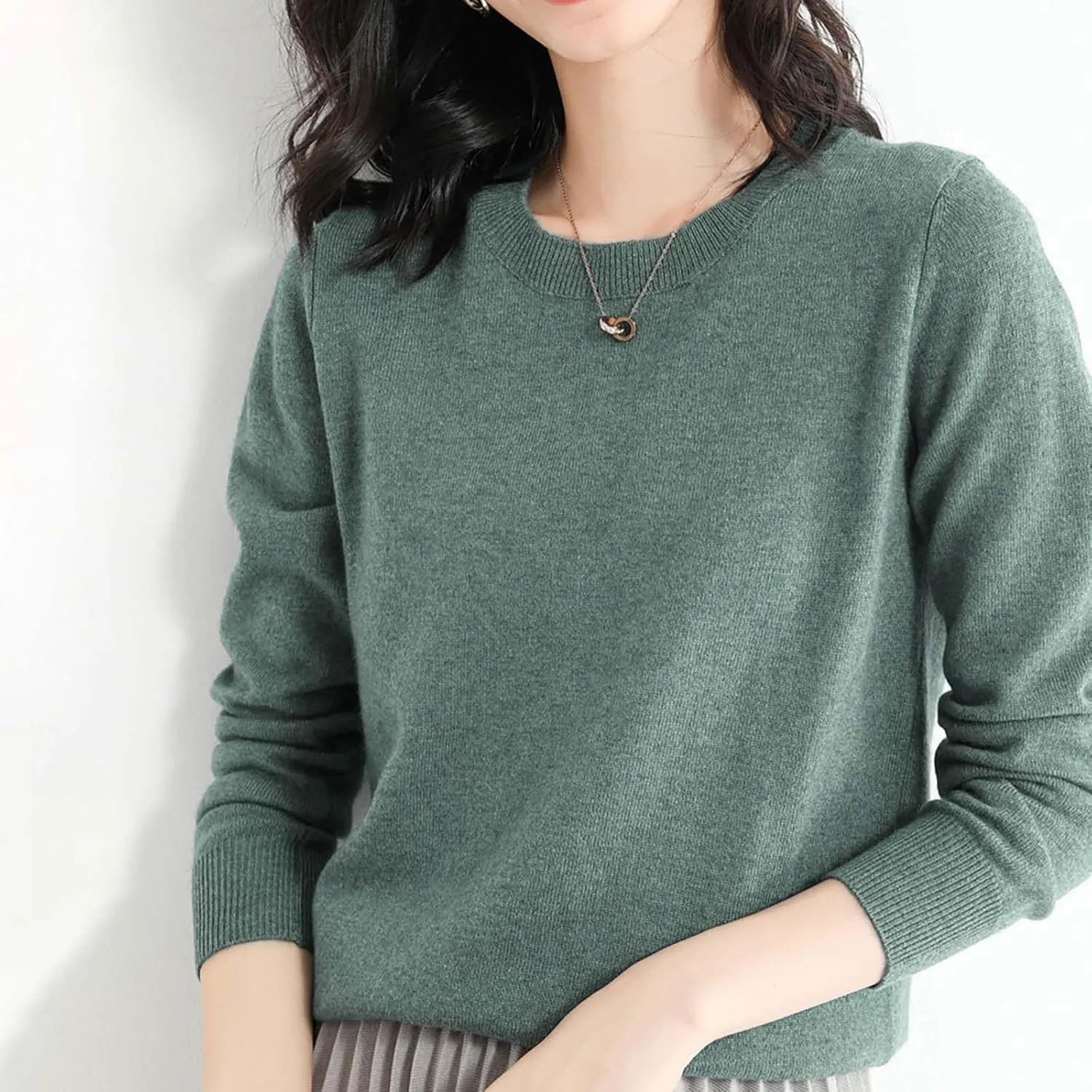 2024 New Cashmere Sweaters for Women Mock Neck Soft Long Sleeve Pullover Sweater Classic Fall/Winter Sweater Tops
