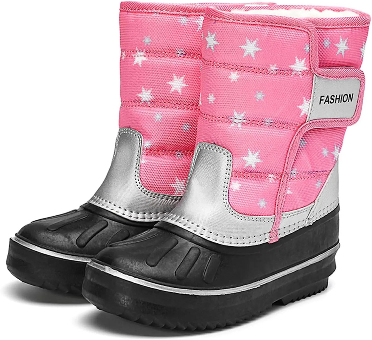 2024 Winter Fashion Snow Boots for Kids Star Print Waterroof Cozy Warm Outdoor Faux  Lined Boots for Girls Teens