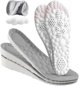 4D Cloud Height Increase Insoles for Men Wowen - Cloud Tech Insole, Soft Memory Foam Insoles, Comfort Steppers Height Increase Insoles Trim to Fit for Men Women (Gray, 1.4-in US Men 8-11)