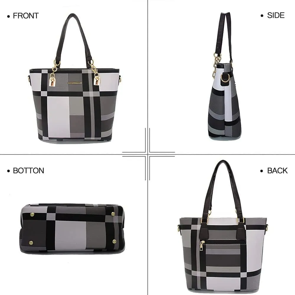 6-Pcs Womens Handbags Tote Bags Shoulder Bag Leather Purses Satchel Bag