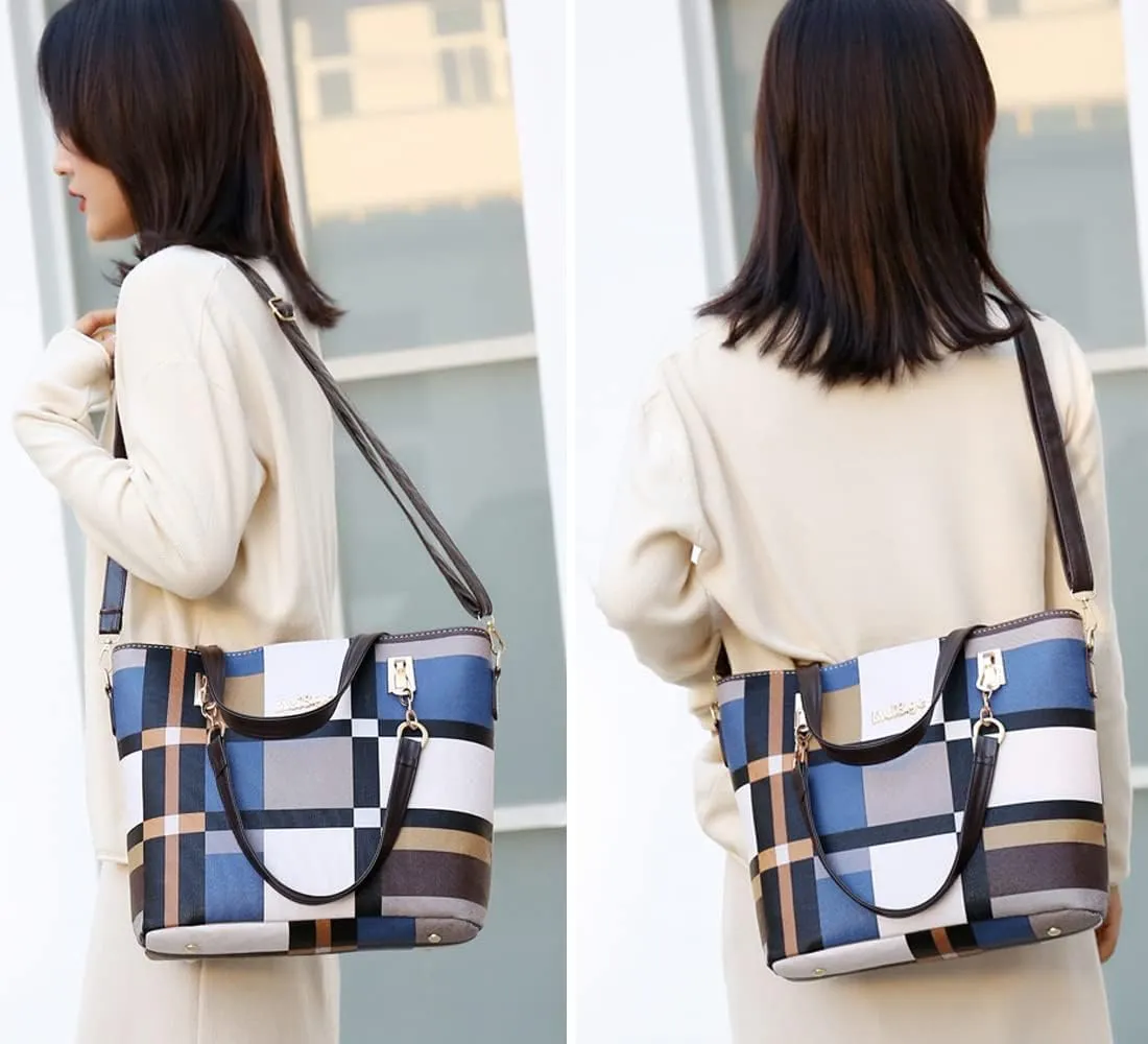6-Pcs Womens Handbags Tote Bags Shoulder Bag Leather Purses Satchel Bag