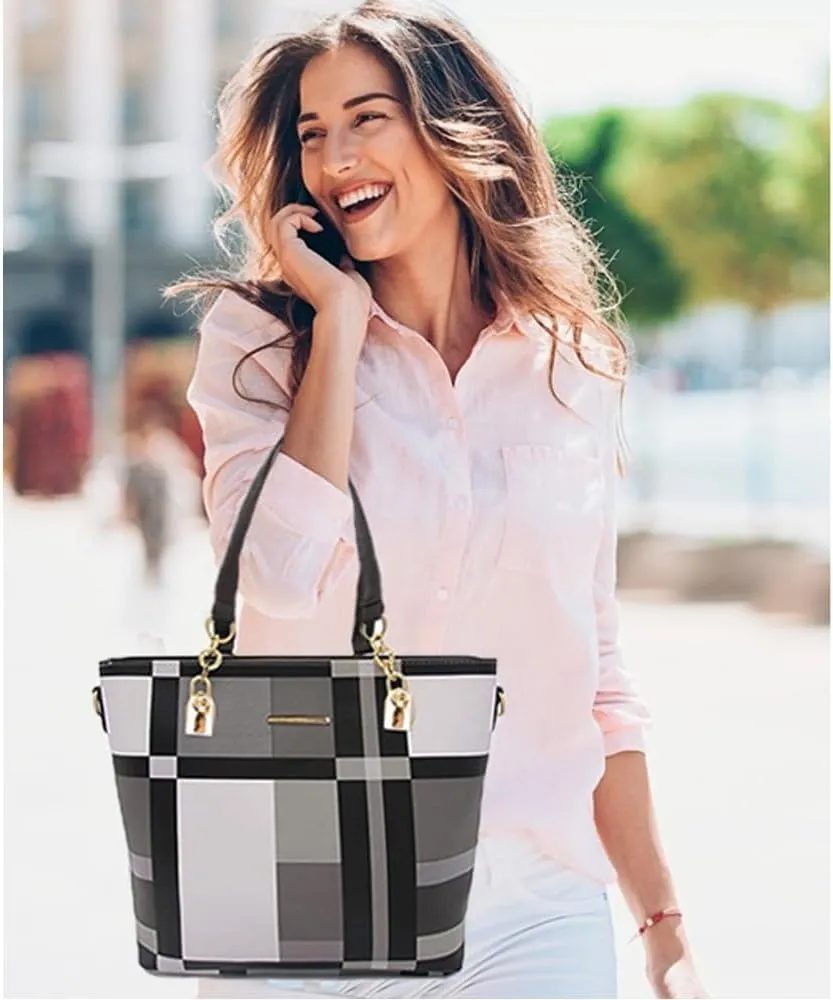 6-Pcs Womens Handbags Tote Bags Shoulder Bag Leather Purses Satchel Bag