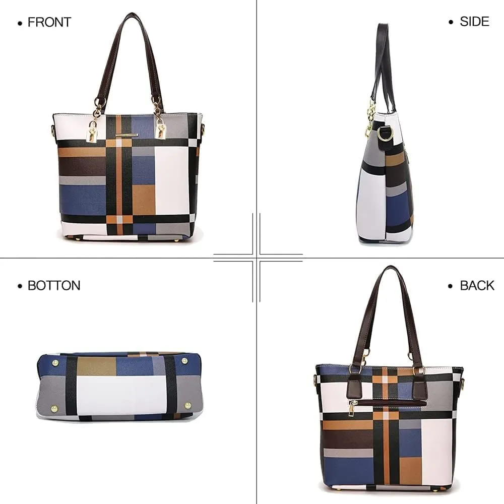 6-Pcs Womens Handbags Tote Bags Shoulder Bag Leather Purses Satchel Bag