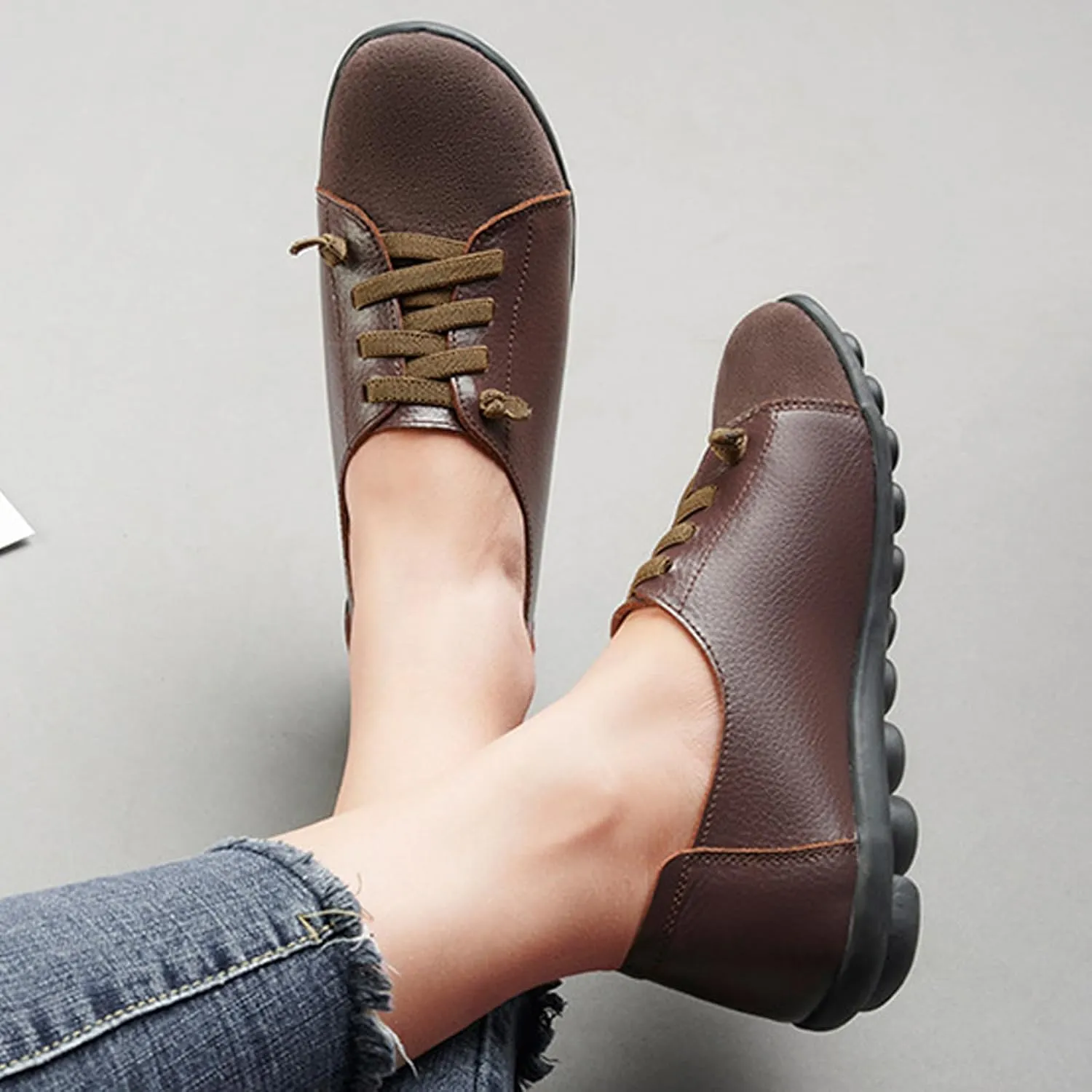 Aceptolcom Women Orthopedic Shoes Women Slip-on Shoes Penny Loafers Leather Loafers Dress Shoes Work Shoes Business Shoes
