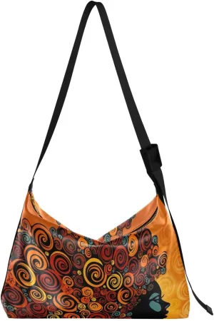 African Woman Traditional Tote Bag for Women Large Hobo Bags Womens Cross Body Purses Shopping Work Bag with Adjustable Strap for Travel Men
