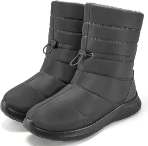 Alicegana Womens Winter Snow Boots Waterproof Warm Fur Lined Shoes Mid Calf Slip on Comfortable Booties Non Slip Boot for Women