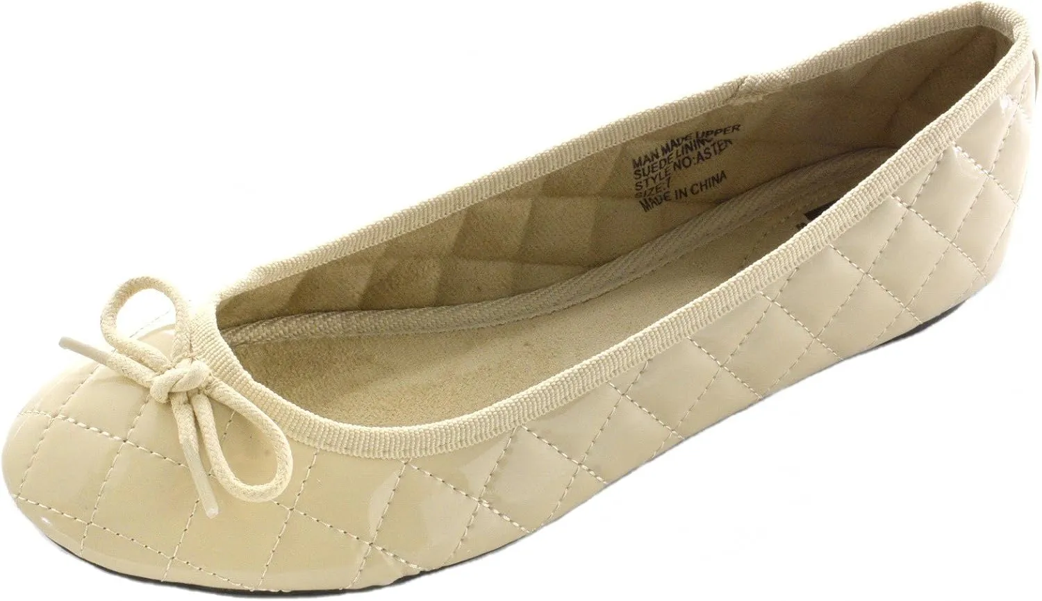 Alpine Swiss Womens Aster Ballet Flats | Patent Leather Slip-On Shoes | Quilted Pillow Stitch | Rounded Toe | Everyday Comfortable Fashion Footwear