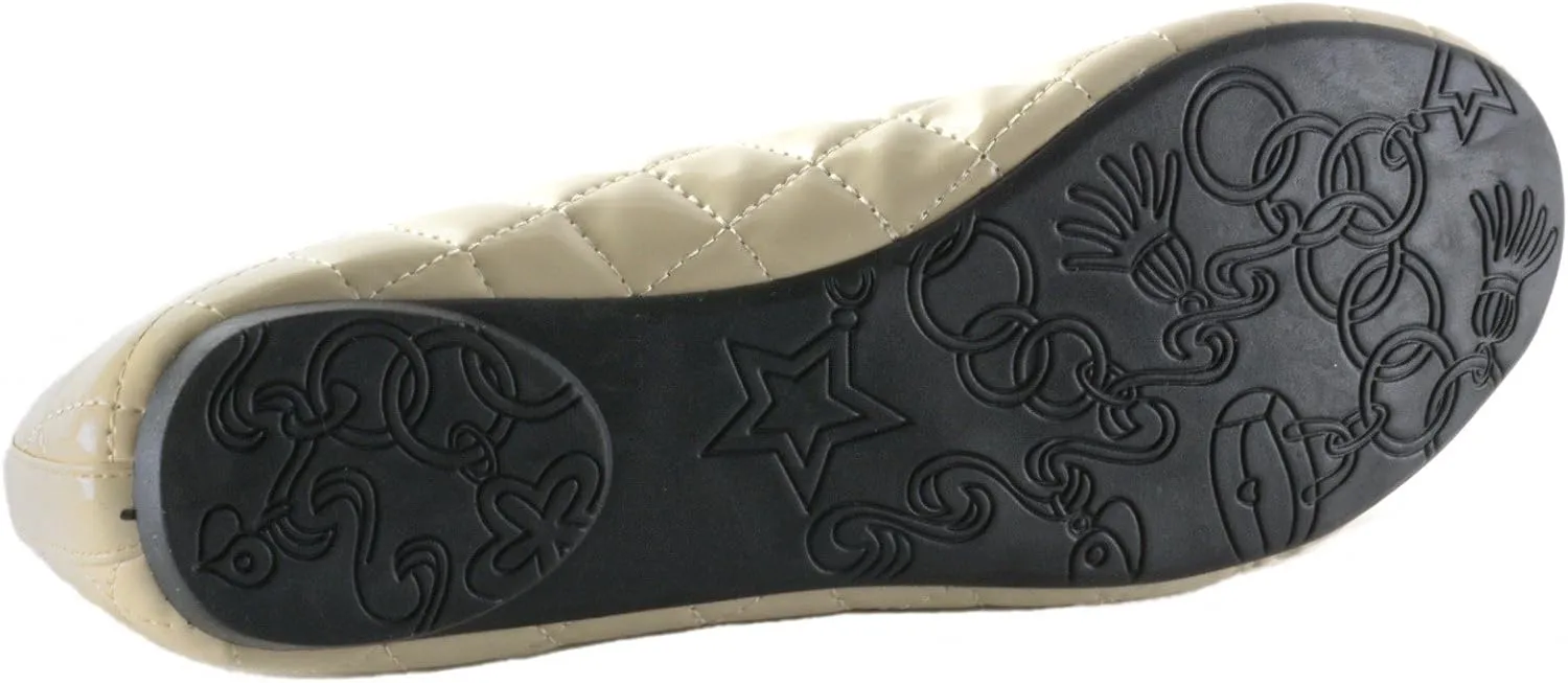 Alpine Swiss Womens Aster Ballet Flats | Patent Leather Slip-On Shoes | Quilted Pillow Stitch | Rounded Toe | Everyday Comfortable Fashion Footwear