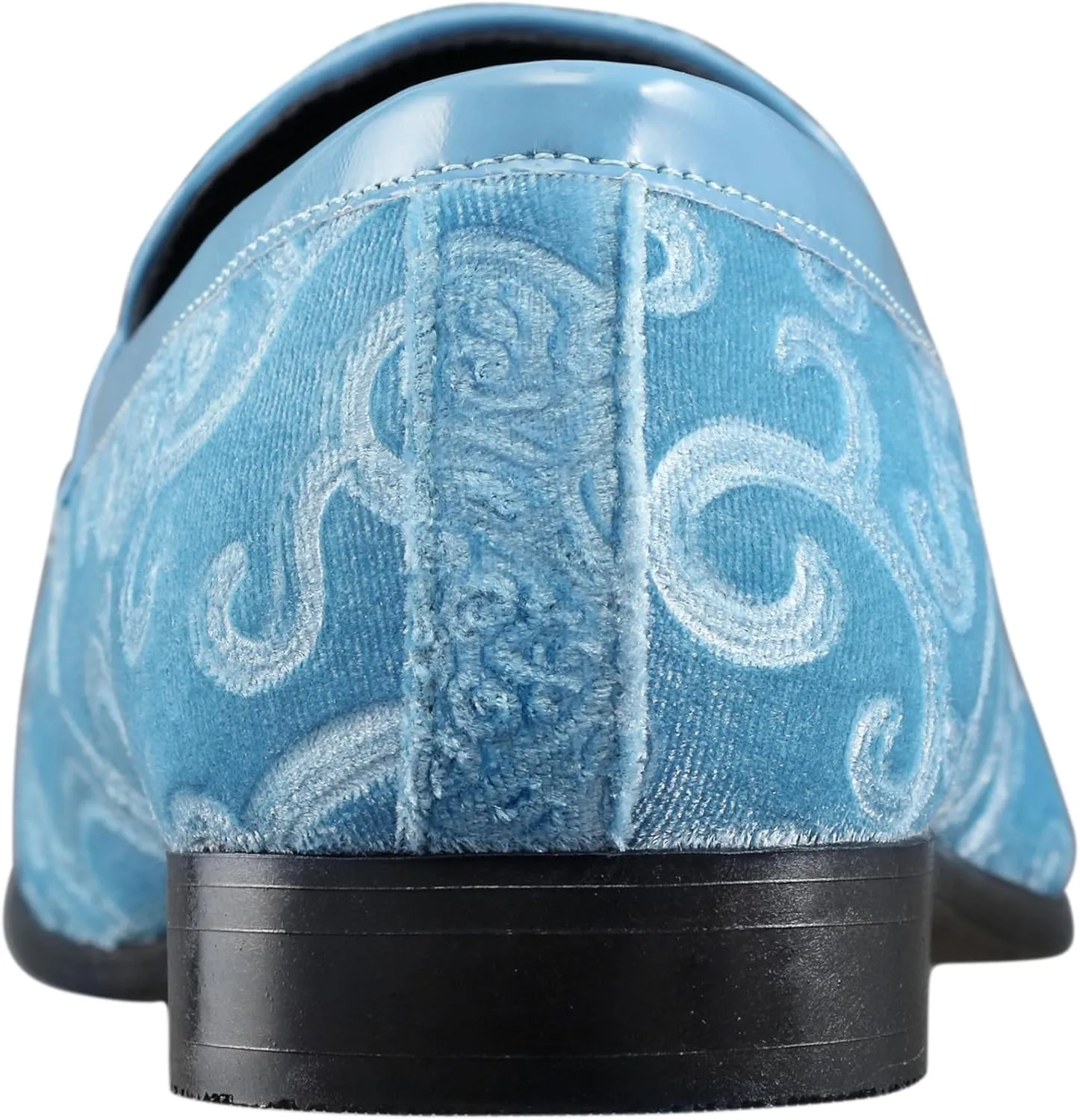 Amali King - Men's Slippers - Mens Loafers - Designer Shoes for Men - Tuxedo Shoes - Velvet Loafers Men - Embossed Paisley Pattern, Satin Band and Trim