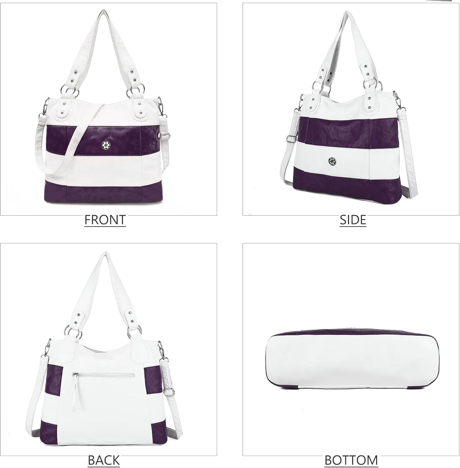 Angel Kiss Hobo Purses for Women Multi-Color Striped Lattice Cross Body Shoulder Purse Bag Tote Handbag