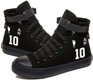 Anime Hinata Shoyo Shoes Kageyama Karasuno High School Volleyball Canvas Sneakers High Top Lace ups Shoes