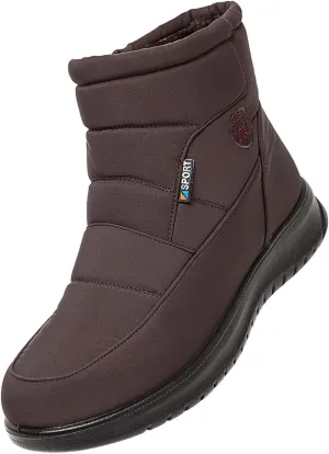 Ankle Boots for Women Low Heel Non Slip Casual Shoes Leather Side Zipper Mid Calf Hiking Boots Women Waterproof