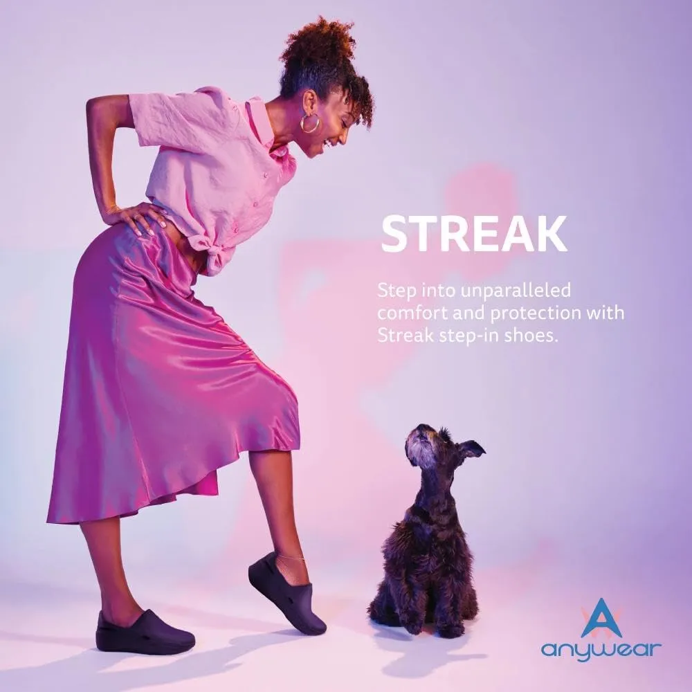 Anywear Streak Non-Slip Work Shoes for Men and Women - Lightweight Oil- and Water-Resistant Work and Nursing Shoes with Exceptional EVA Cushioning