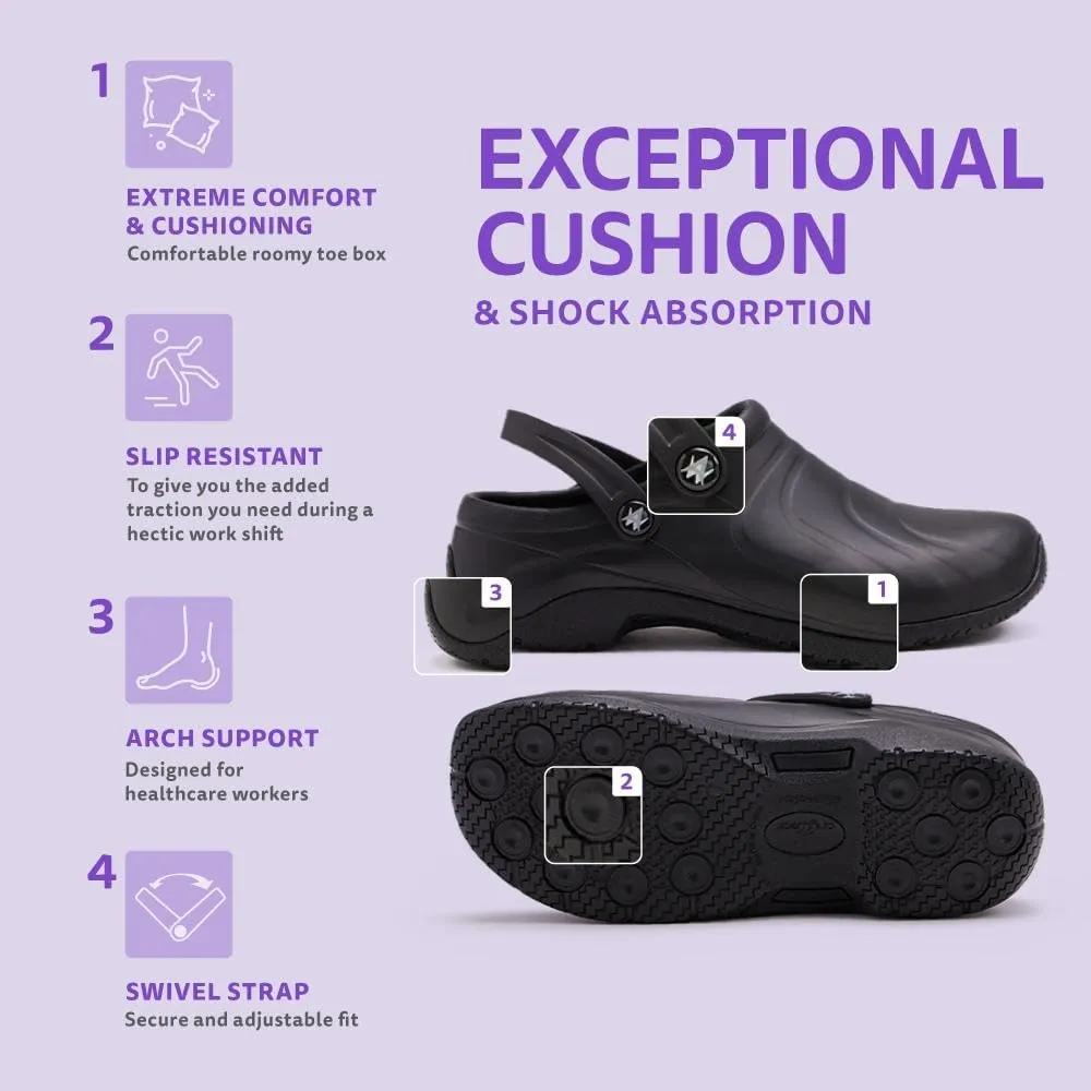Anywear Zone Nursing Clogs for Women and Men - Lightweight Slingback Non-Slip Work Shoes with Exceptional EVA Cushioning, Ventilated Insoles