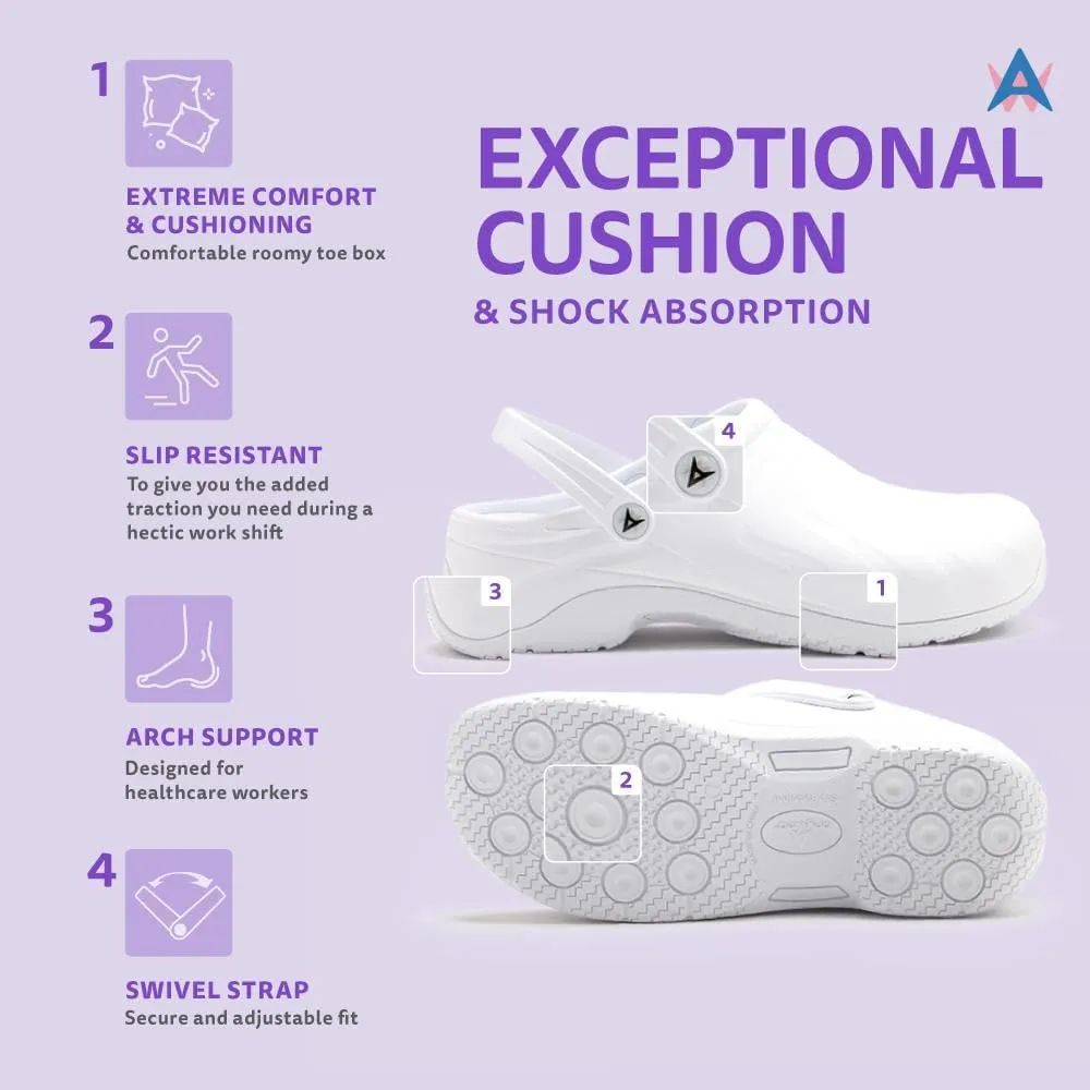 Anywear Zone Nursing Clogs for Women and Men - Lightweight Slingback Non-Slip Work Shoes with Exceptional EVA Cushioning, Ventilated Insoles