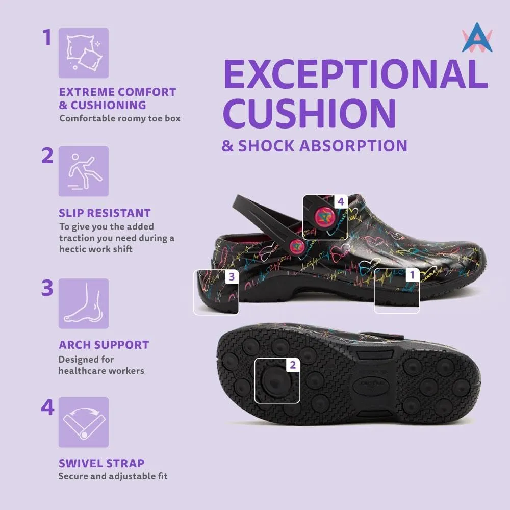 Anywear Zone Nursing Clogs for Women and Men - Lightweight Slingback Non-Slip Work Shoes with Exceptional EVA Cushioning, Ventilated Insoles