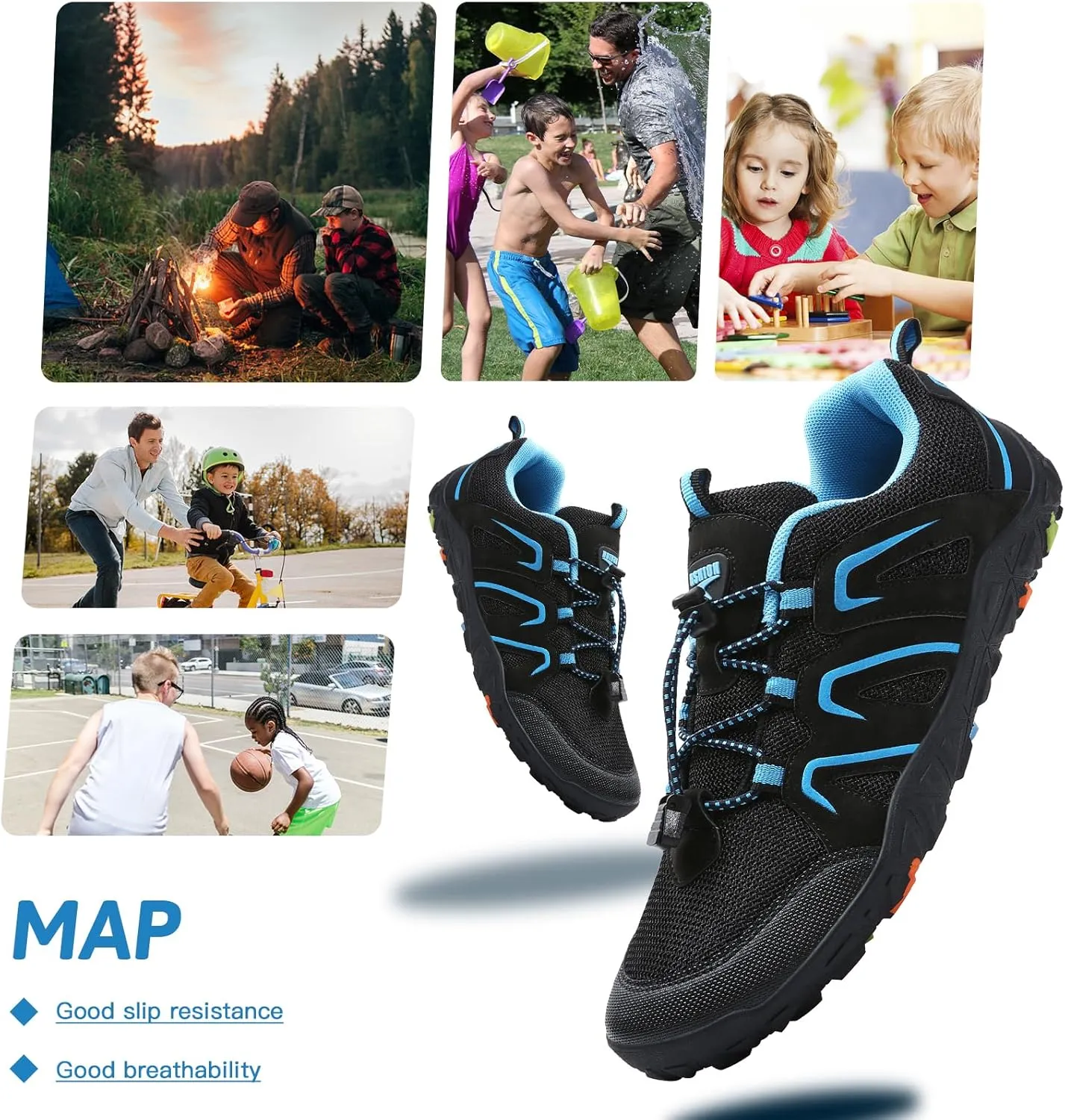 ASHION Boys Running Shoes | Barefoot Shoes | Wide Toe Box | Lightweight Athletic Walking Hiking Sneakers
