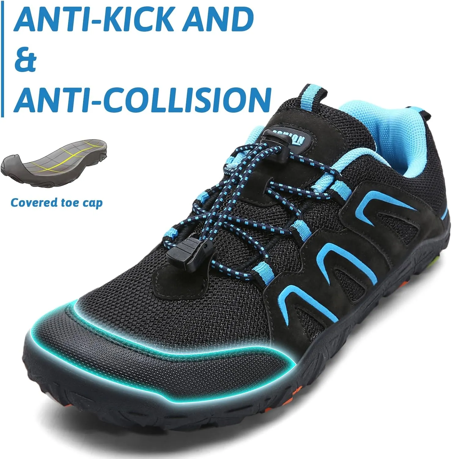 ASHION Boys Running Shoes | Barefoot Shoes | Wide Toe Box | Lightweight Athletic Walking Hiking Sneakers