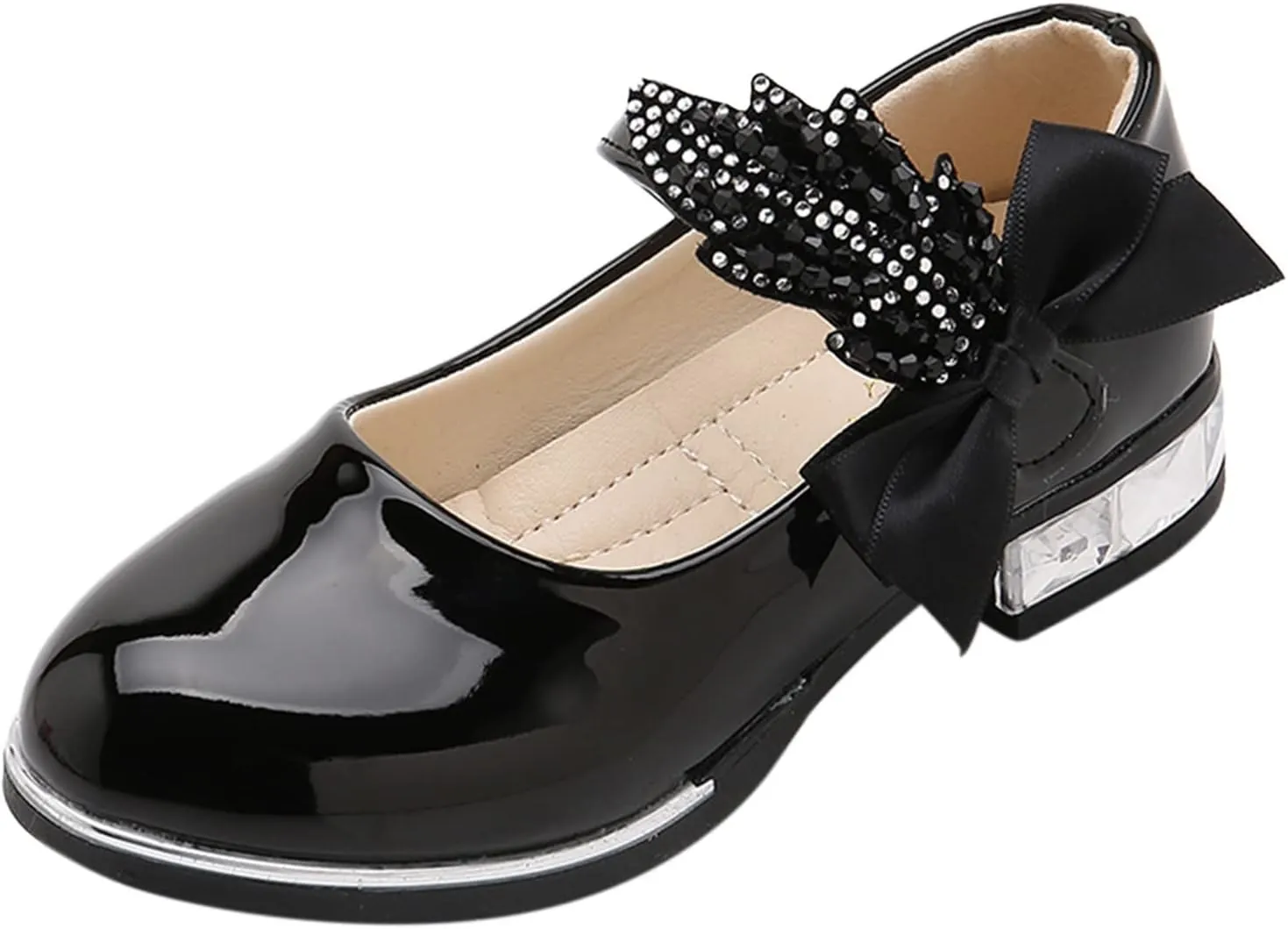 Baby Girl Shoes, 3-13 Years Little Girls Kids Low Heel Bowknot Princess Shoes Wedding School Party Dress Shoes