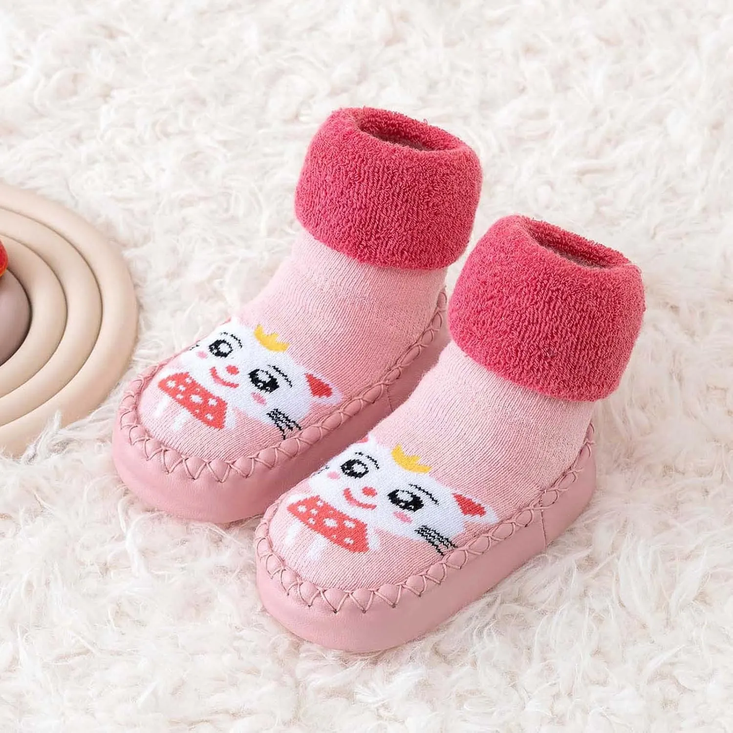 Baby Sock Shoes Children Toddler Autumn Winter Boys Girls Floor Sports Shoes Socks Shoes Flat White Shoes B