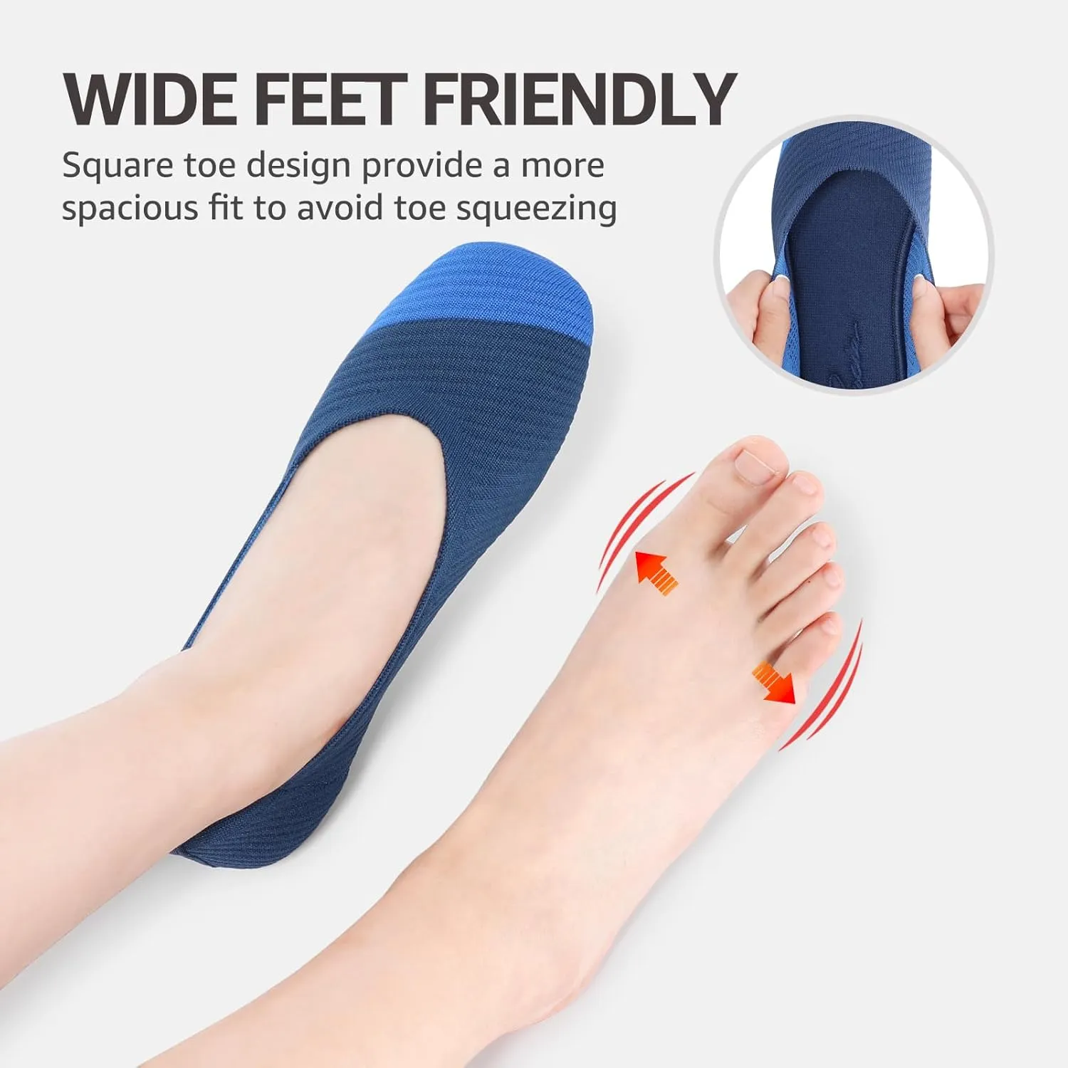 Bacia Women Flats Shoes Square Toe Ballet Flats Washable Fashion Two Toned Casual Office Shoes