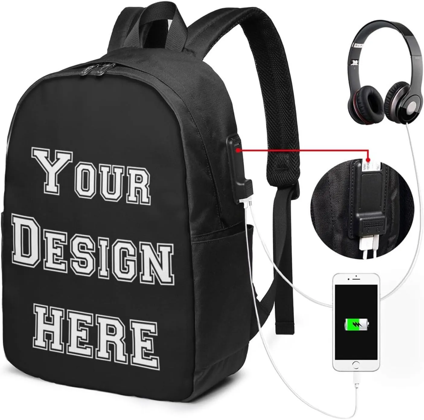 Backpack Large-capacity Casual Travel Laptop Bags Design Text Photo Logo Personalized Backpacks,Large