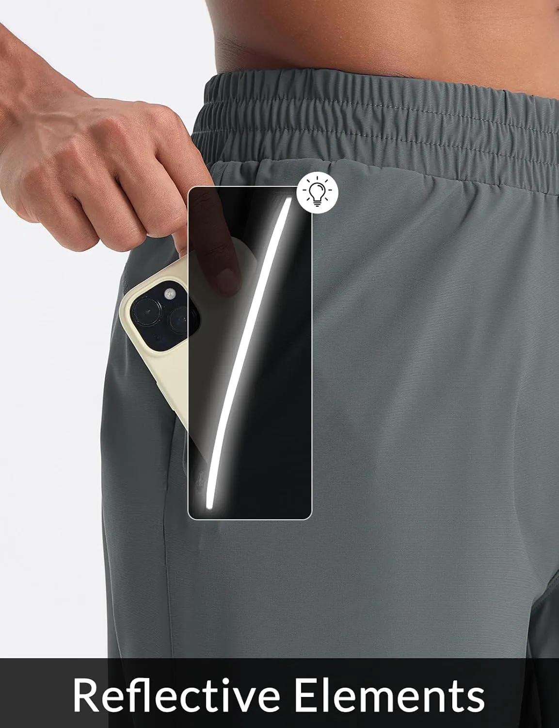 baleaf Men's Running Shorts 7" Quick Dry Athletic Workout 2 in 1 with Liner Lightweight Gym with Zipper Pocket UPF50 