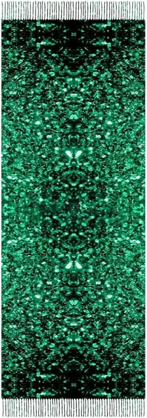 Beautiful Emerald Green Glitter Sparkles Blanket Scarf Soft Long Fall Winter Scarf Classic Tassel Edge Warm Scarf Fashion Shawl Wrap