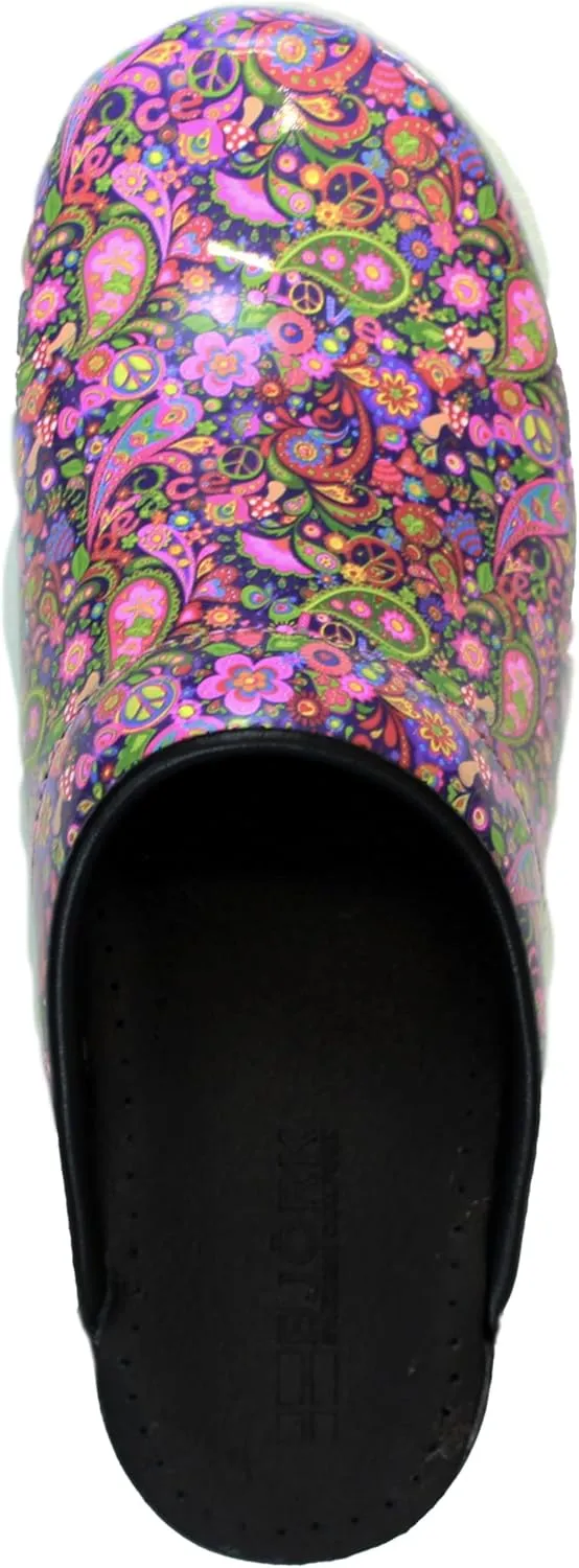 Bjork Women's PU Open Back Leather Clogs