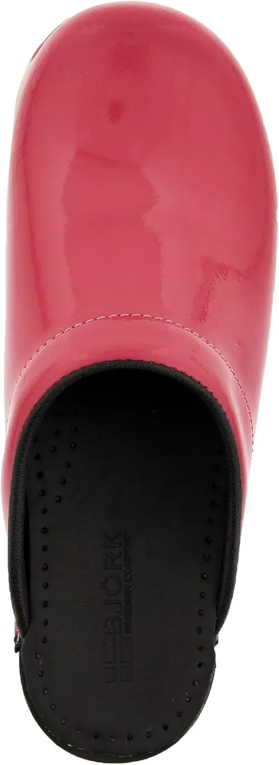 Bjork Women's PU Open Back Leather Clogs