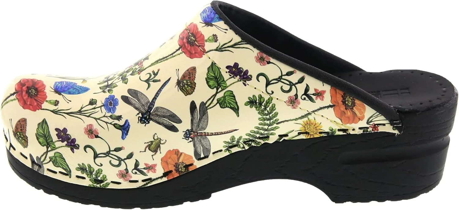 Bjork Women's PU Open Back Leather Clogs