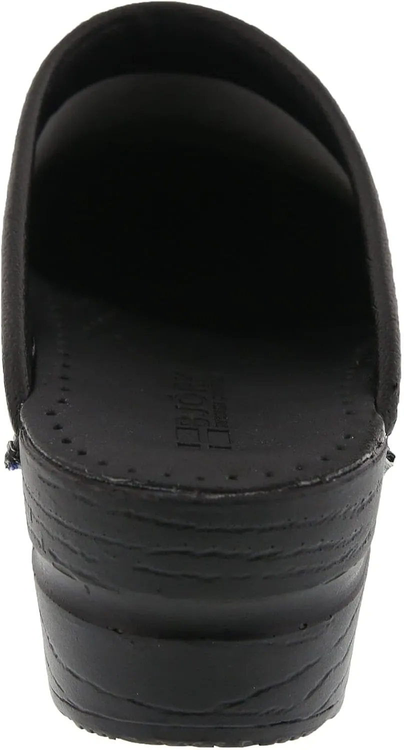Bjork Women's PU Open Back Leather Clogs