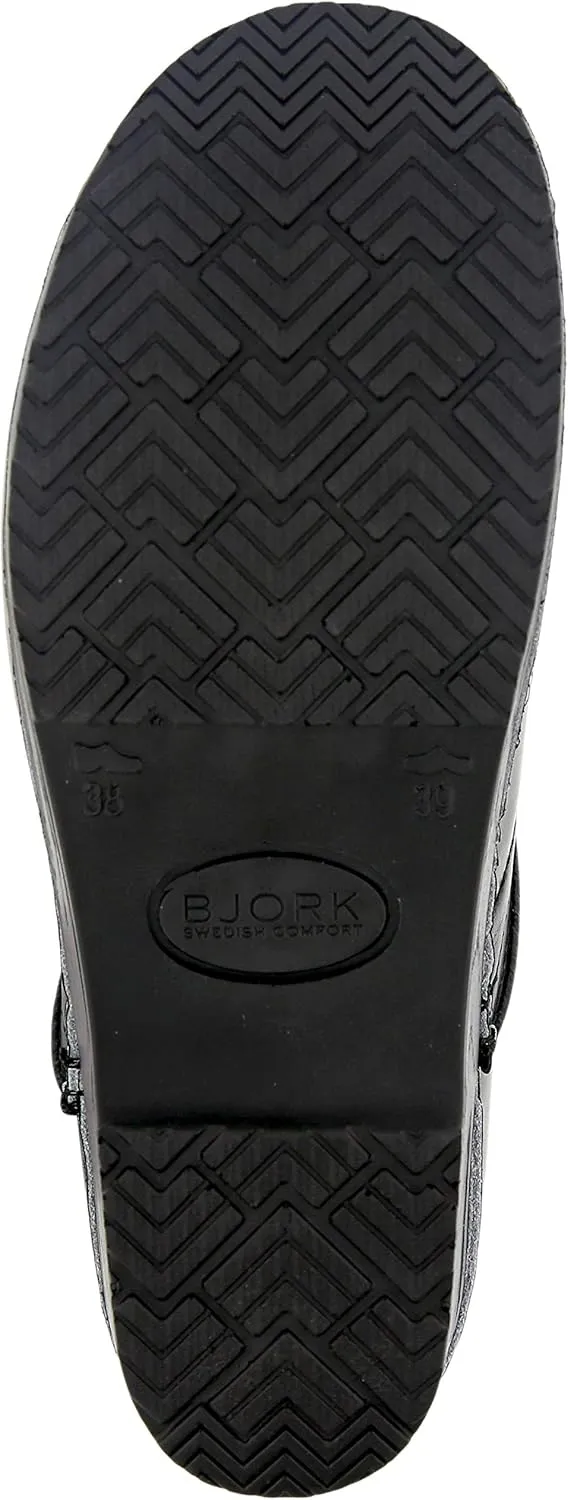 Bjork Women's PU Open Back Leather Clogs