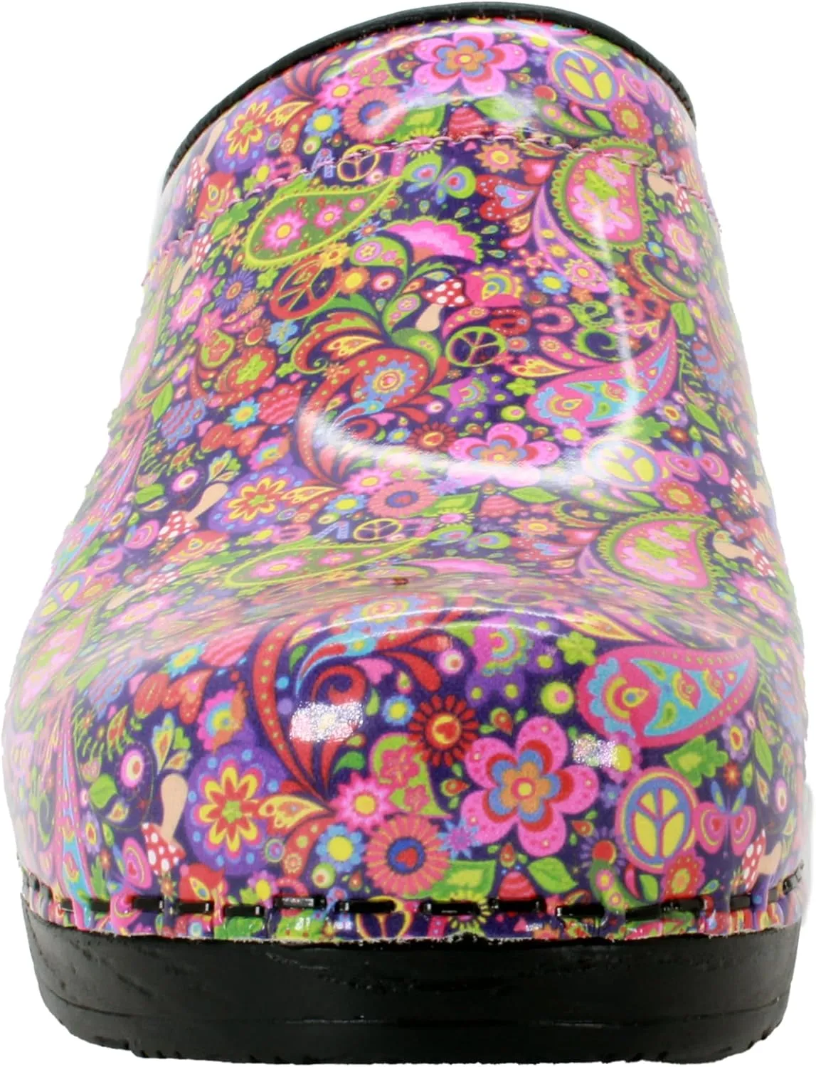 Bjork Women's PU Open Back Leather Clogs