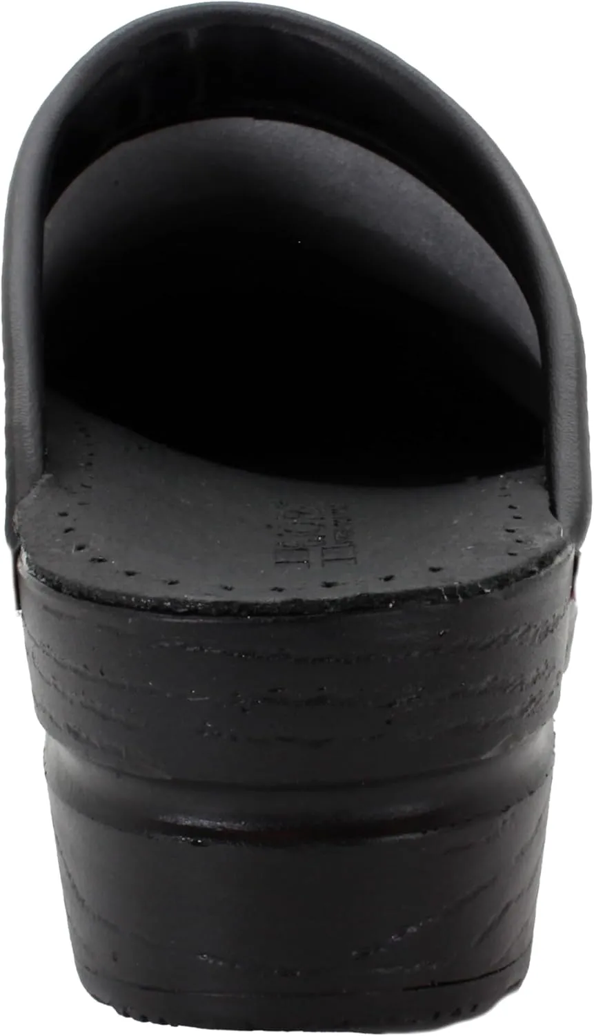Bjork Women's PU Open Back Leather Clogs