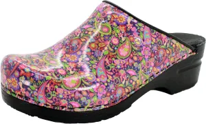 Bjork Women's PU Open Back Leather Clogs