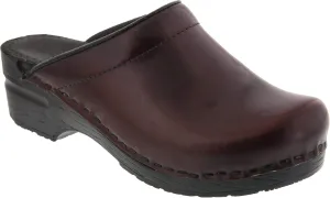 Bjork Women's PU Open Back Leather Clogs
