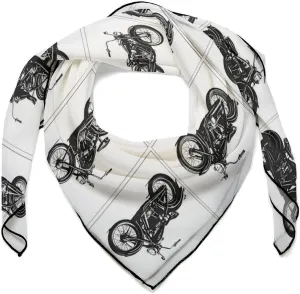 Black And White Motorcycle Square Head Scarves Silk Scarf for Women Men Wrap Neck Scarf Lightweight Bandana