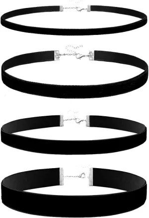 Black Choker Necklaces Set: Adjustable Black Velvet Chokers for Women Gothic Accessories
