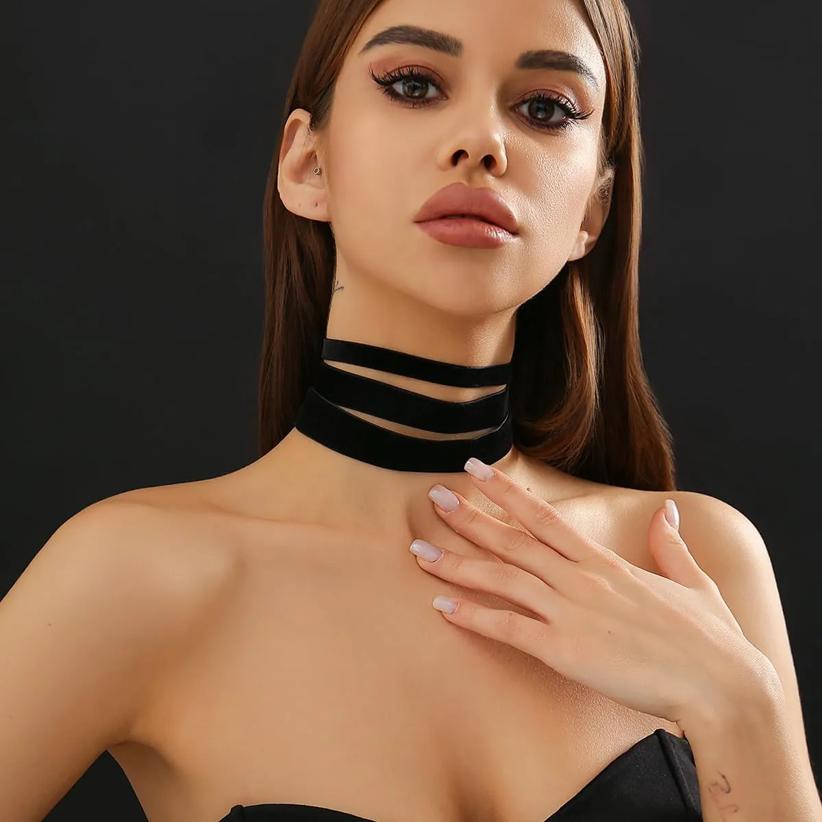Black Choker Necklaces Set: Adjustable Black Velvet Chokers for Women Gothic Accessories