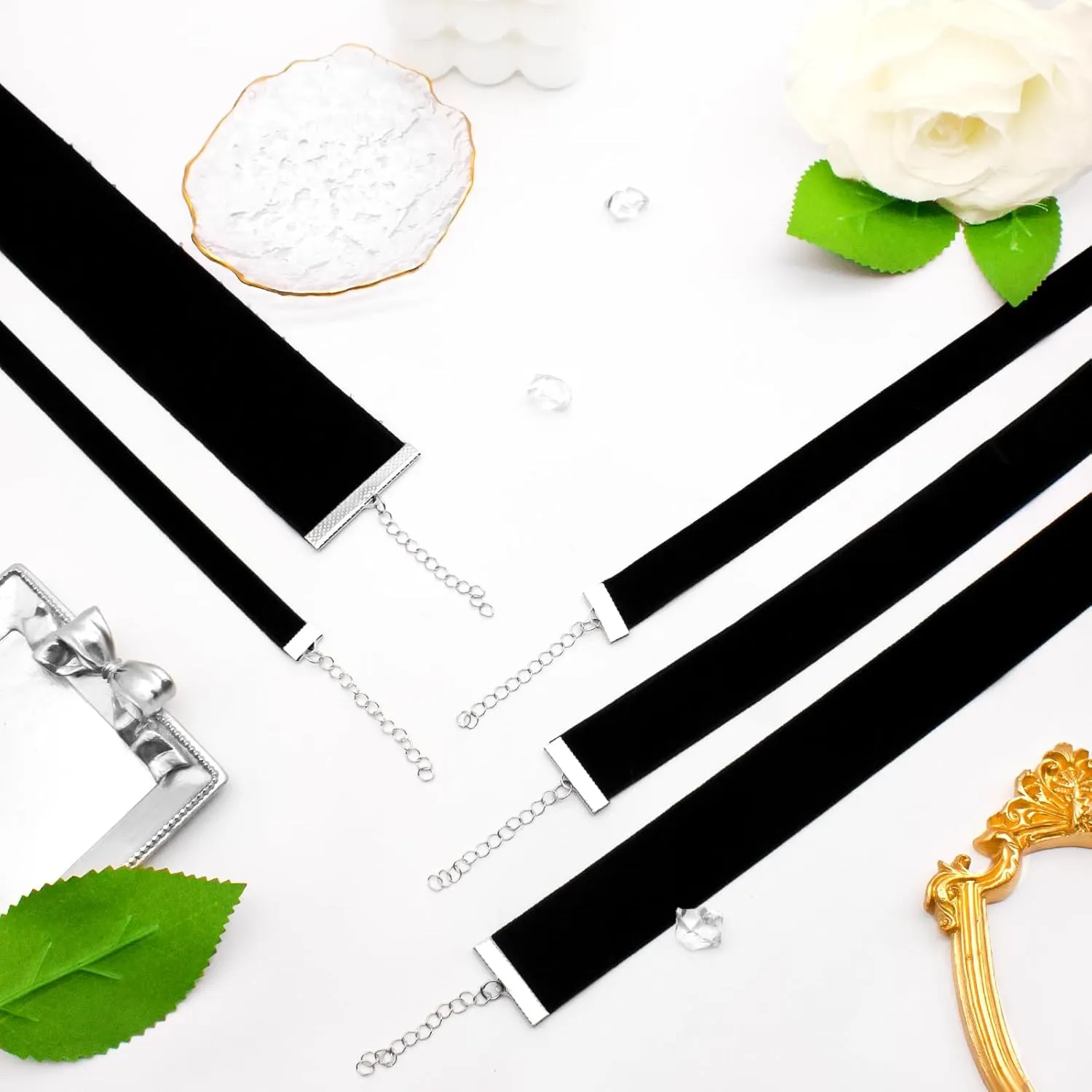 Black Choker Necklaces Set: Adjustable Black Velvet Chokers for Women Gothic Accessories
