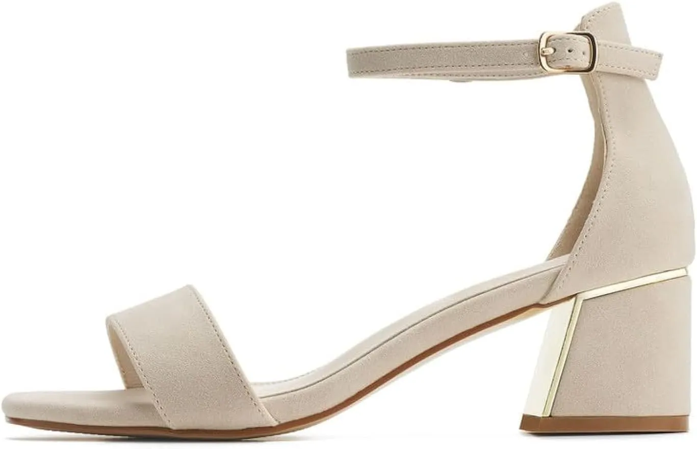 Black Gold Nude Heels for Women Chunky Heels Low Heel Dress Shoes Block Heel Sandals Short Heels Open Toe Heels Ankle Strap Heels 2 inch Heels Sparkly Glitter Heels