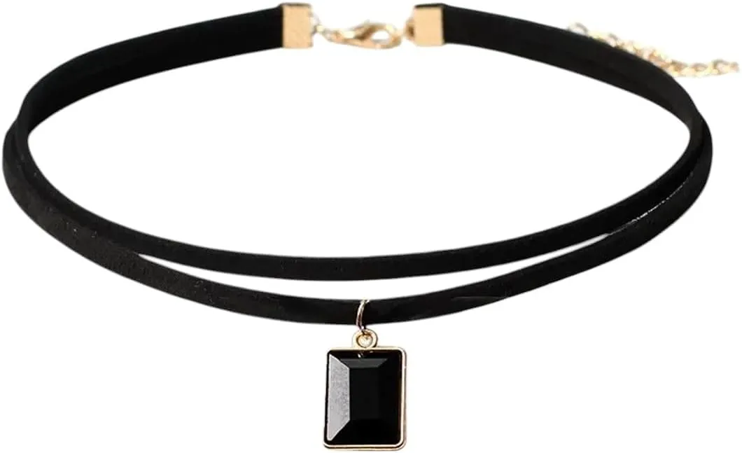 Black Punk Gothic Chokers Necklaces for Women Flower Velvet Lace Chokers Lady Geometric Collar Necklaces Fashion Pendant Jewelry