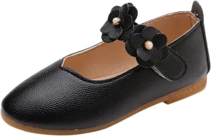 Black Shoes for Girls,Children Baby Girls Leather Flower Princess Shoes Soft Dance Shoes Kids Shoes 1-11 Years