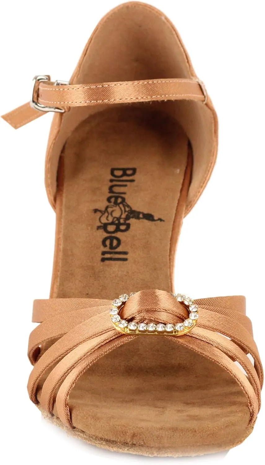 BlueBell Shoes Handmade Women's Ballroom Salsa Wedding Competition Dance Shoes Emily 2.5" Heel - Tan